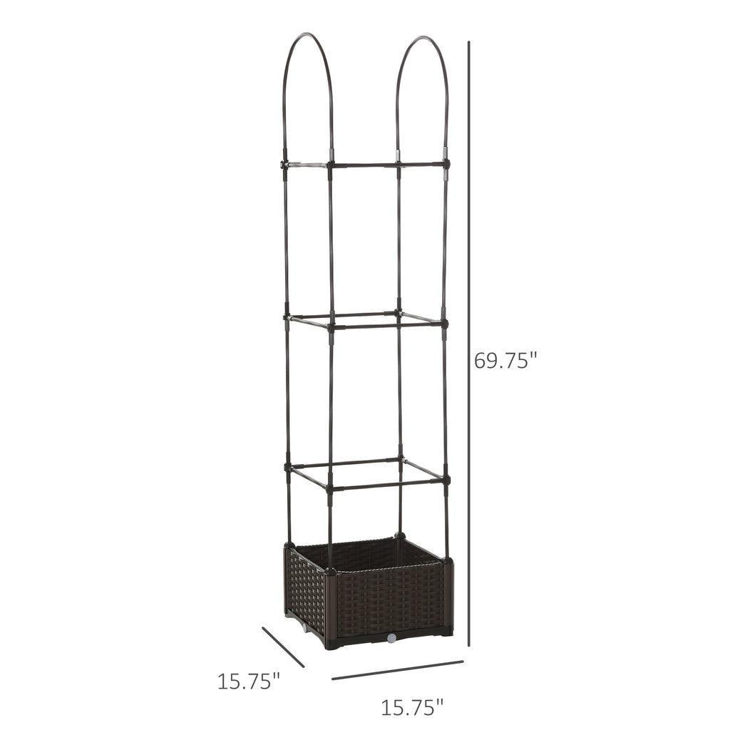 Self-Watering Raised Garden Bed with Trellis (69.7" Vertical Planter)