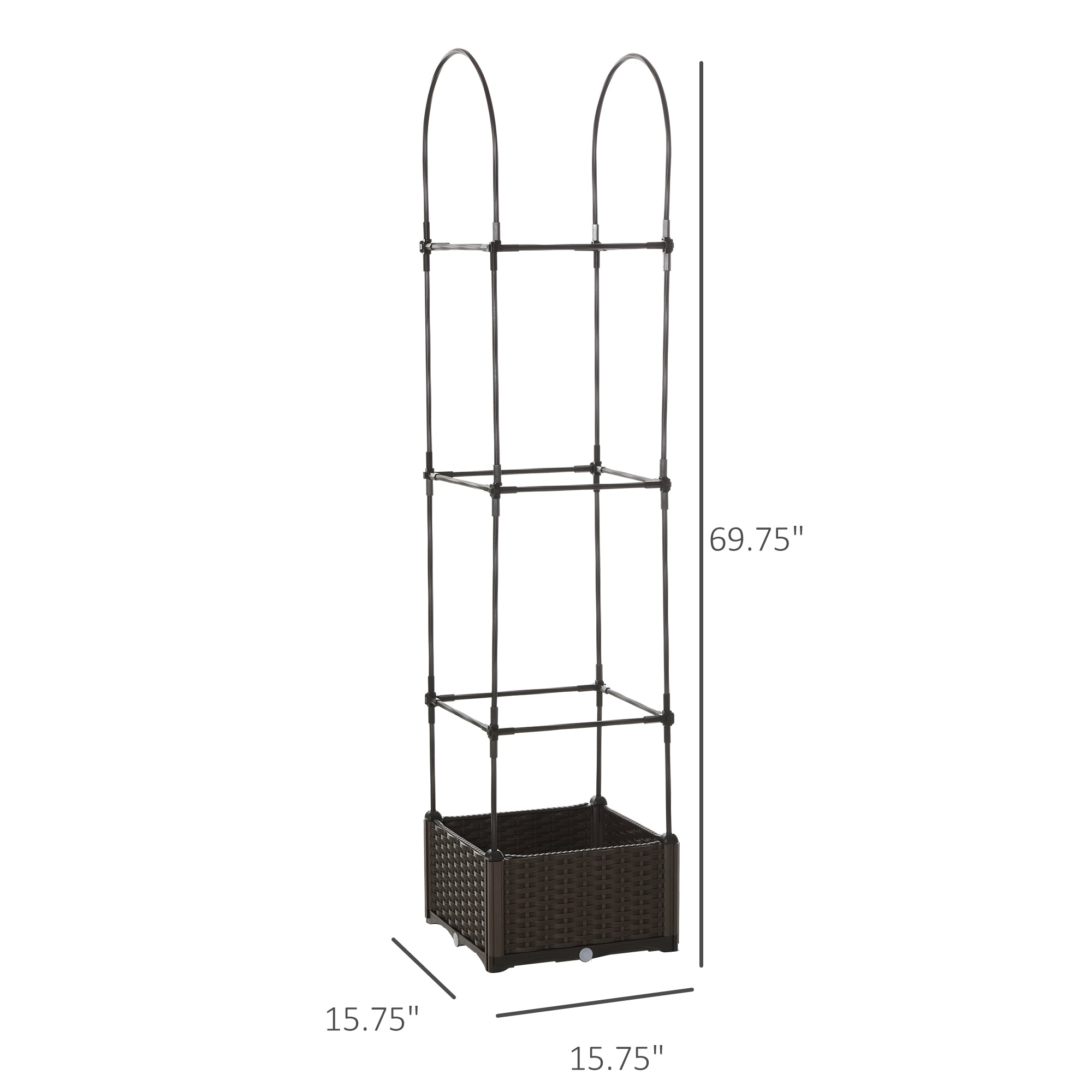 Self-Watering Raised Garden Bed with Trellis (69.7" Vertical Planter)
