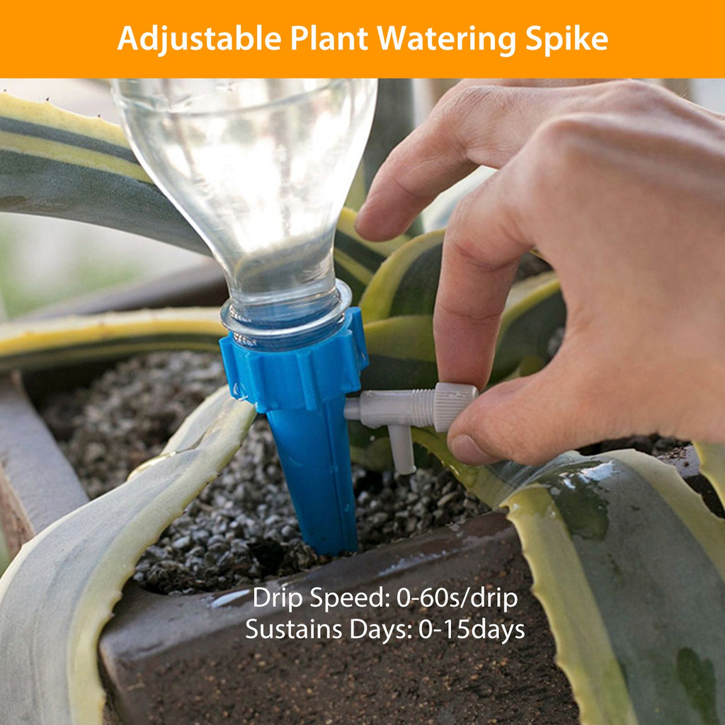 Automatic Plant Watering Spikes with Adjustable Drip Valve (24 & 48-pc Sets)