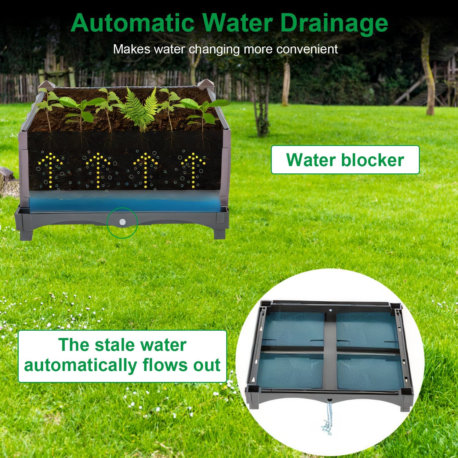 Self-Watering Raised Garden Bed – Elevated Planter Box for Vegetables, Herbs & Flowers