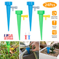 Automatic Plant Watering Spikes with Adjustable Drip Valve (24 & 48-pc Sets)