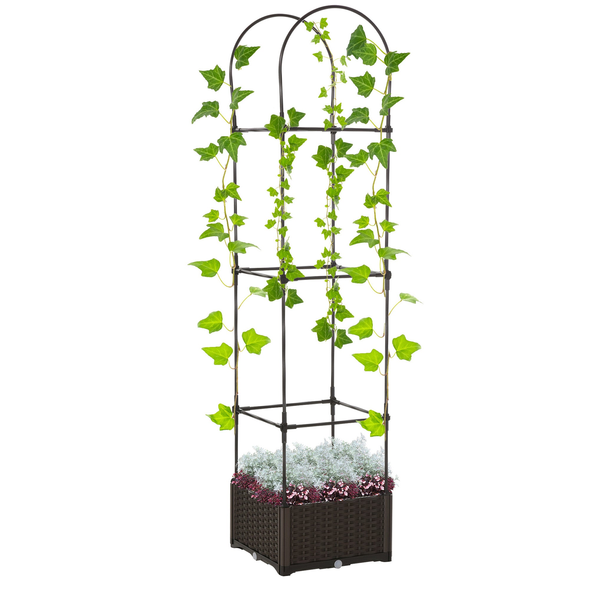Self-Watering Raised Garden Bed with Trellis (69.7" Vertical Planter)