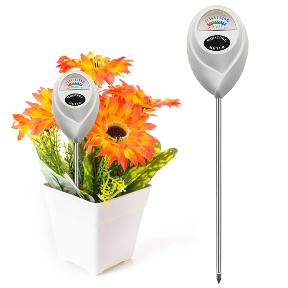 3-in-1 soil tester being used in a vegetable container garden to check soil health